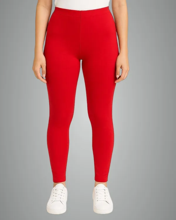 Red_Cotton_Blend_Ankle_Length_Western_Wear_Legging_For_Women