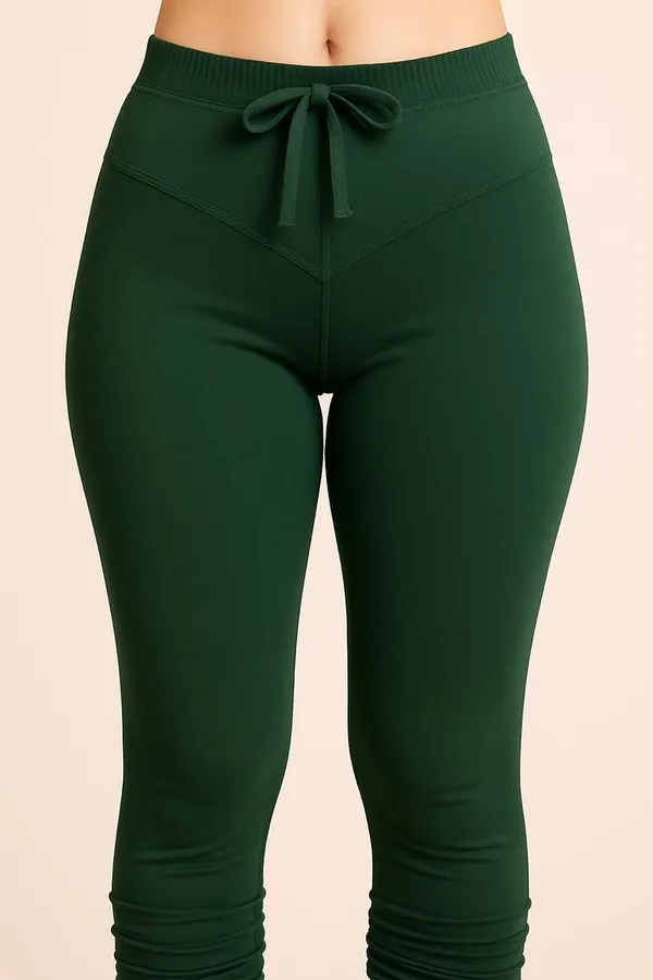 Dark_Green_Cotton_Blend_Churidar_Western_Wear_Legging_For_Women