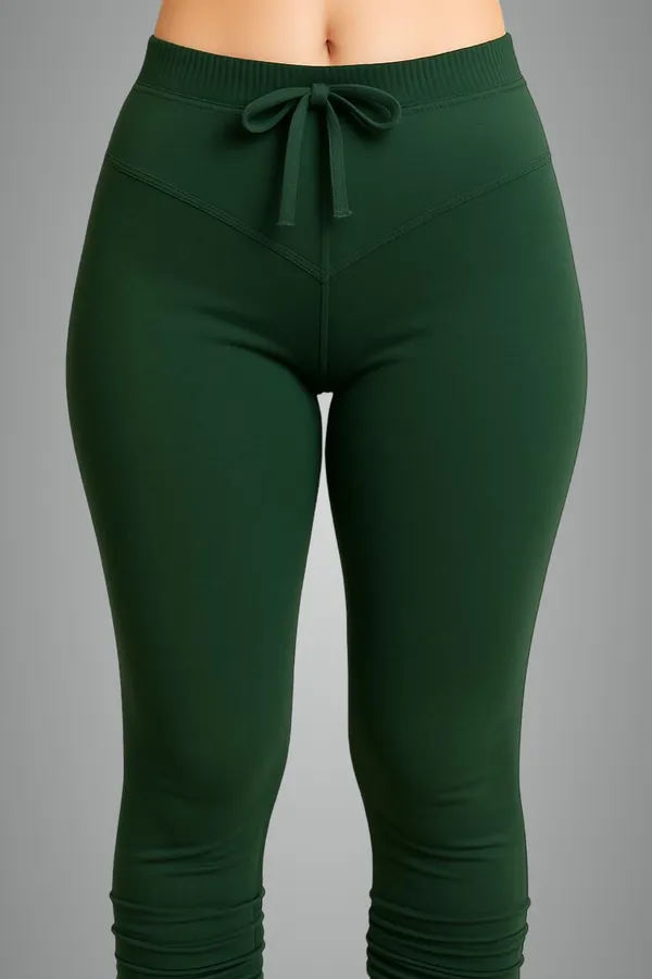Dark_Green_Cotton_Blend_Churidar_Western_Wear_Legging_For_Women