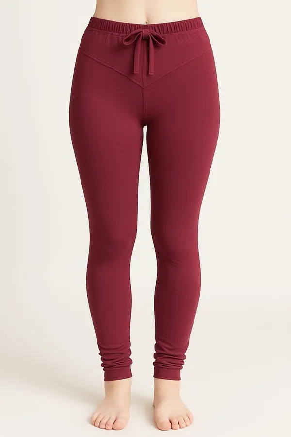 Maroon_Cotton_Blend_Churidar_Western_Wear_Legging_For_Women