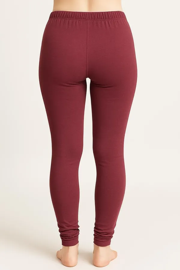Maroon_Cotton_Blend_Churidar_Western_Wear_Legging_For_Women