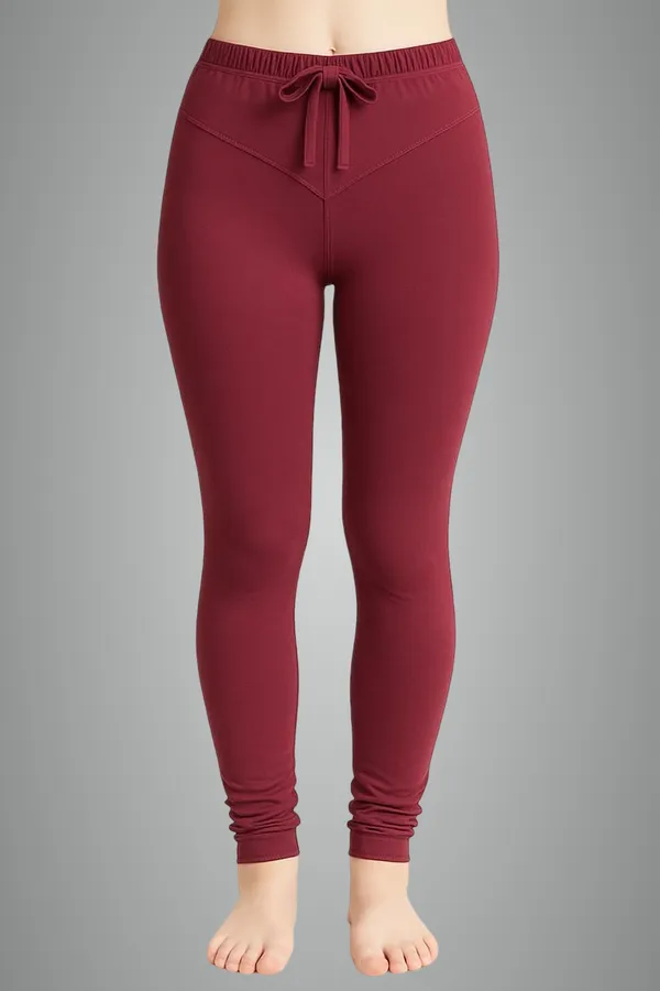 Maroon_Cotton_Blend_Churidar_Western_Wear_Legging_For_Women