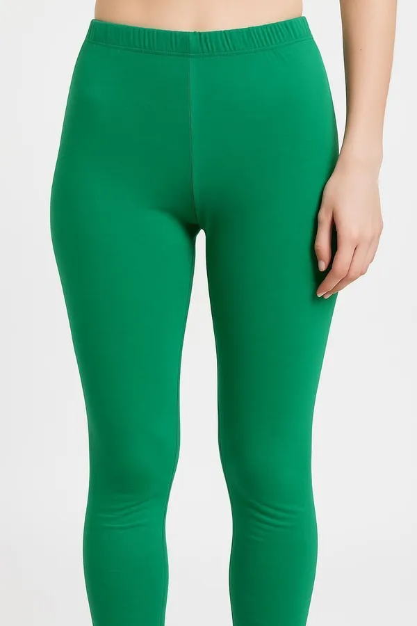 Green_Cotton_Blend_Churidar_Western_Wear_Legging_For_Women