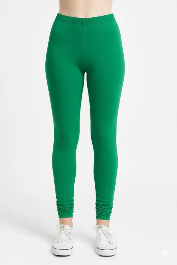 Green_Cotton_Blend_Churidar_Western_Wear_Legging_For_Women