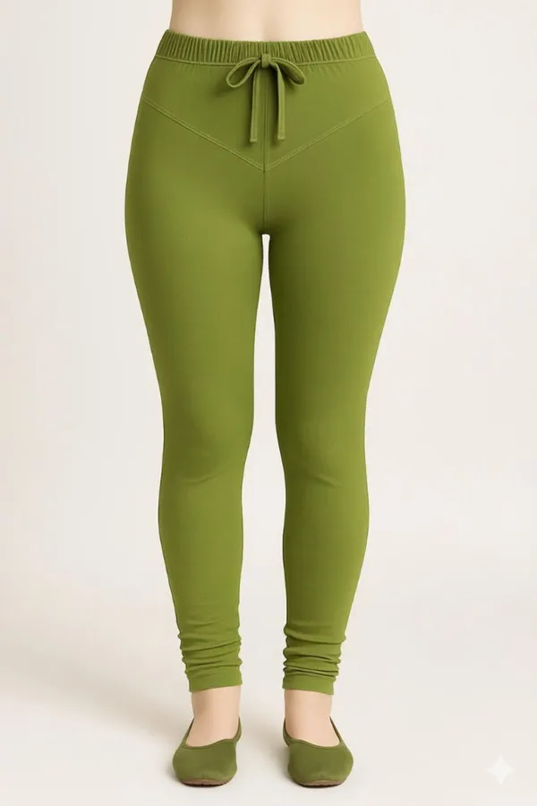 Green_Cotton_Blend_Churidar_Western_Wear_Legging_For_Women