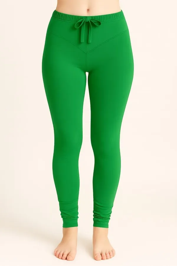 Light_Green_Cotton_Blend_Churidar_Western_Wear_Legging_For_Women