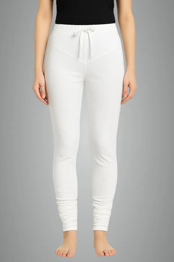 White_Cotton_Blend_Churidar_Western_Wear_Legging_For_Women