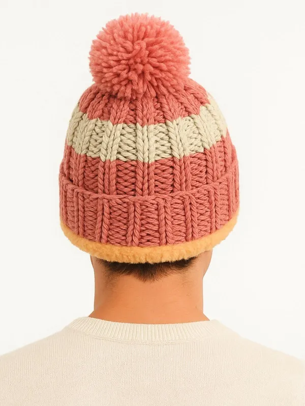 Pink_Woolen_Embroidered_Sports/Regular_Cap_For_Men_&_Women