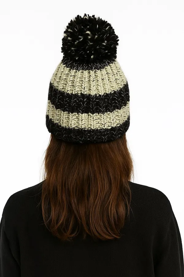 Black_&_White_Woolen_Printed_Sports/Regular_Cap_For_Men_&_Women