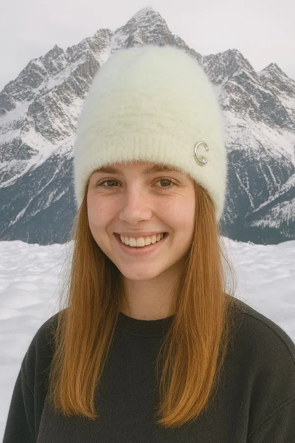 White_Wool_Solid_Sports/Regular_Cap_For_Women
