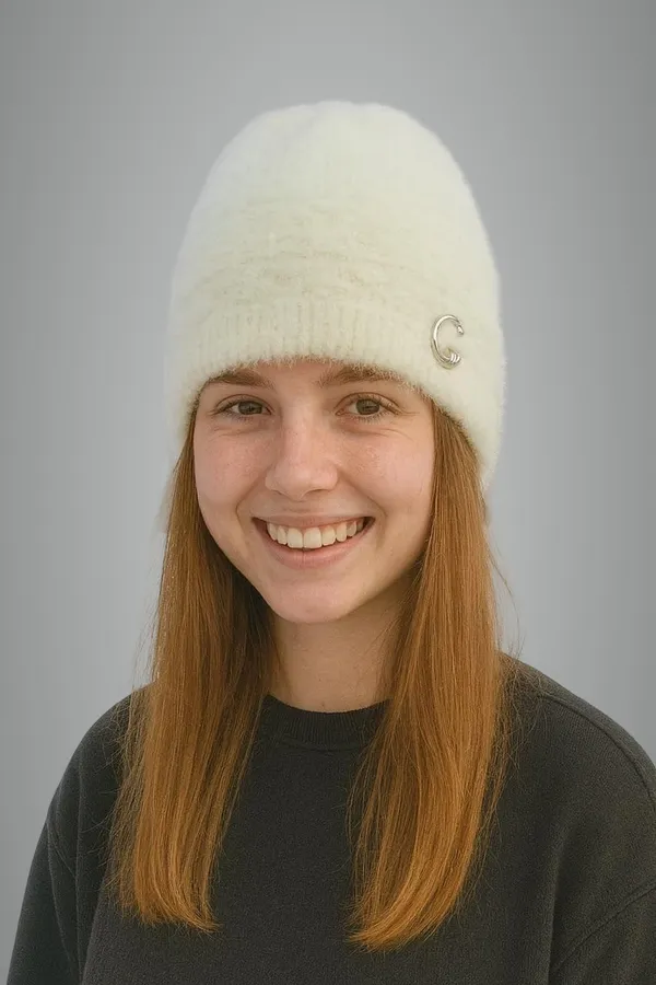White_Wool_Solid_Sports/Regular_Cap_For_Women