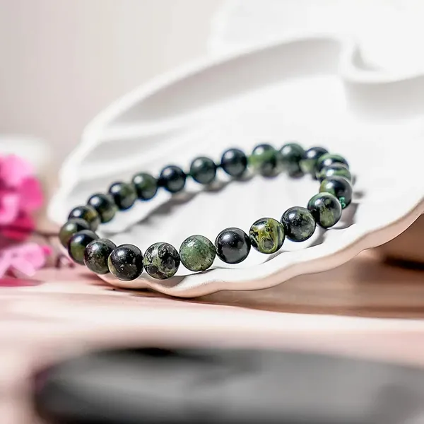 Green_Natural_Spot_Jasper_Stone_Bead_Bracelet_For_Unisex