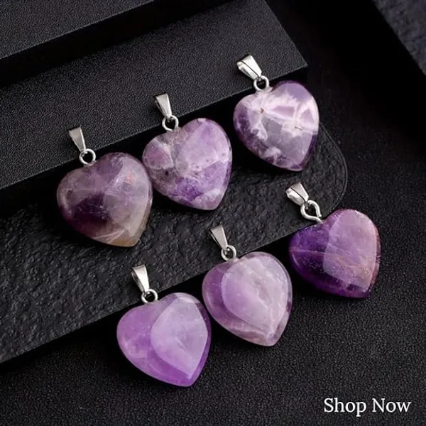 Purple_Natural_Amethyst_Stone_Heart_Pendant_For_Unisex