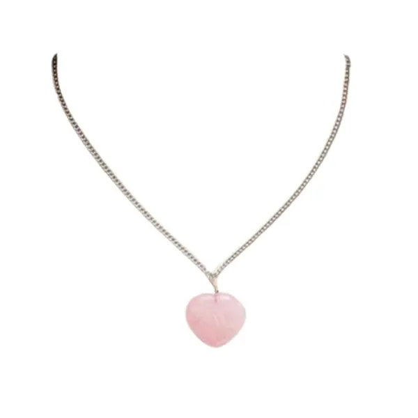 Pink_Natural_Rose_Quartz_Heart_Pendant_Necklace_For_Unisex