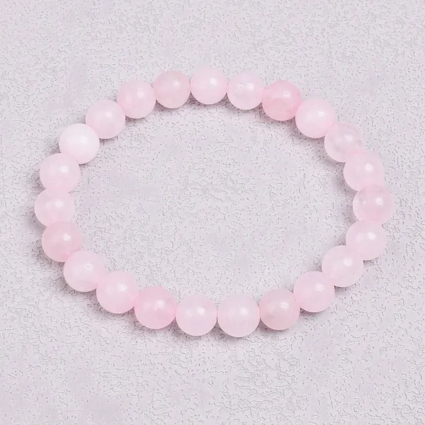 Pink_Rose_Quartz_Stone_Double_String_Bracelet_For_Unisex