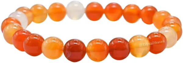 Orange_Natural_Carnelian_Stone_Bead_Bracelet_For_Unisex