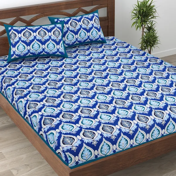 JAMG_Soft_Cotton_Bedsheet_with_Pillow_Covers_for_Double_Size_Bed_|_Printed_Comfortable_Bedding_Set_|_Smooth_Breathable_Fabric_|_Elegant_Home_Furnishing__APPLE_PAN_PATTA_Multi-Color_45