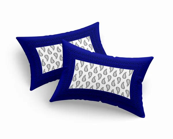 Classic_Blue_&_White_Paisley_Print_Cotton_Bedsheet_Set_with_Pillow_Covers