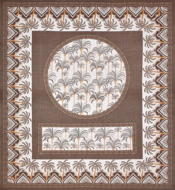 Elegant_Brown_Palm_Tree_Print_Cotton_Bedsheet_Set_with_Pillow_Covers