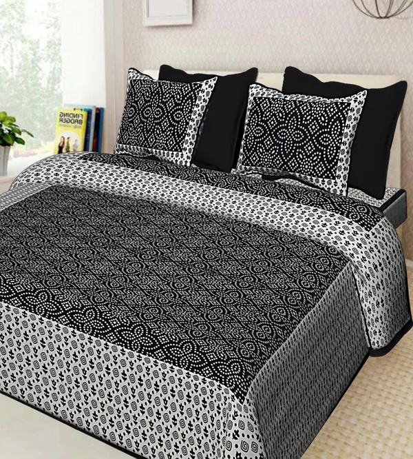 JAMG_Soft_Cotton_Bedsheet_with_Pillow_Covers_for_Double_Size_Bed_|_Printed_Comfortable_Bedding_Set_|_Smooth_Breathable_Fabric_|_Elegant_Home_Furnishing__1_KAM_CHUNRI_Multi-Color_45