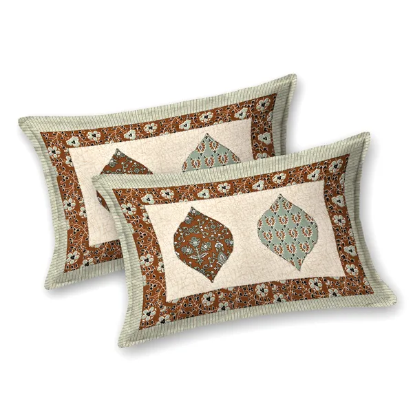 JAMG_Soft_Cotton_Bedsheet_with_Pillow_Covers_for_Double_Size_Bed_|_Printed_Comfortable_Bedding_Set_|_Smooth_Breathable_Fabric_|_Elegant_Home_Furnishing__AZRAK_PAN_PATTA_Multi-Color_45