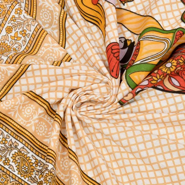 Light_Brown_Soft_Cotton_Printed_Bedsheet_With_Pillow_Covers_For_Single_Size_Bed_(90_X_63_X_15_Inch)
