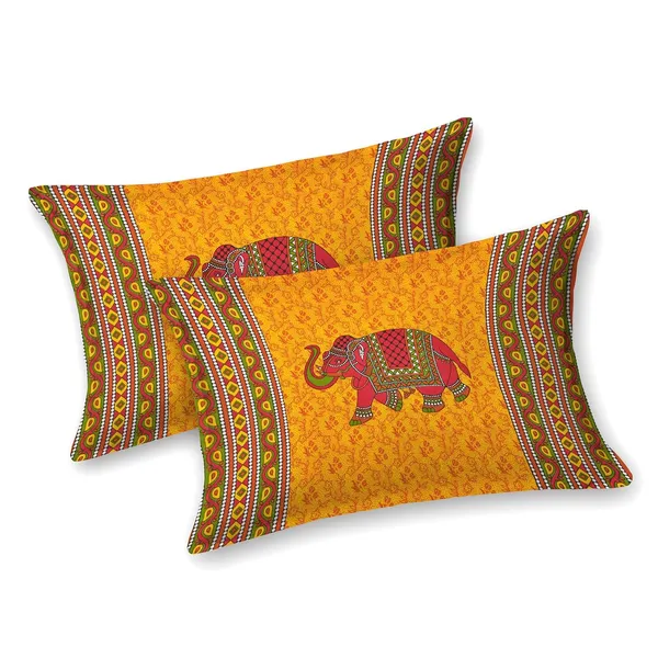 Yellow_Soft_Cotton_Printed_Bedsheet_With_Pillow_Covers_For_Double_Size_Bed_(100_X_90_X_17_Inch)