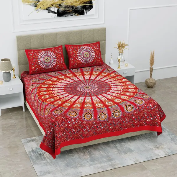 Red_Soft_Cotton_Printed_Bedsheet_With_Pillow_Covers_For_Double_Size_Bed_(100_X_90_X_17_Inch)