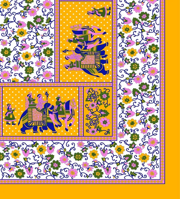Multicolor_Soft_Cotton_Printed_Bedsheet_With_Pillow_Covers_For_Double_Size_Bed_(100_X_90_X_17_Inch)