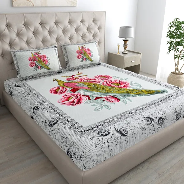 Off-White_Soft_Cotton_Printed_Bedsheet_With_Pillow_Covers_For_Double_Size_Bed_(100_X_90_X_17_Inch)