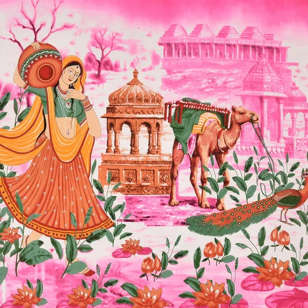 Pink_Soft_Cotton_Printed_Bedsheet_With_Pillow_Covers_For_Double_Size_Bed_(100_X_90_X_17_Inch)