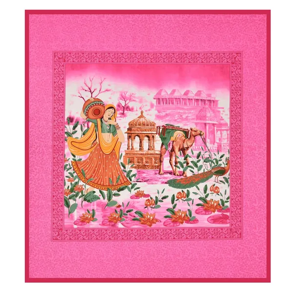 Pink_Soft_Cotton_Printed_Bedsheet_With_Pillow_Covers_For_Double_Size_Bed_(100_X_90_X_17_Inch)