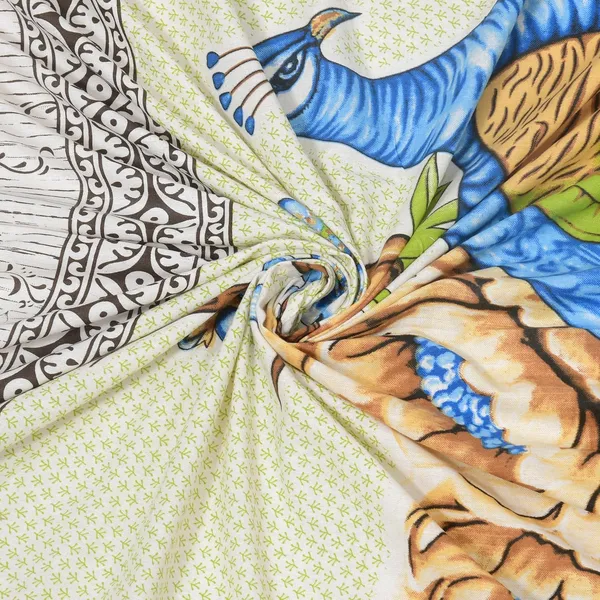 Light_Green_Soft_Cotton_Printed_Bedsheet_With_Pillow_Covers_For_Double_Size_Bed_(100_X_90_X_17_Inch)