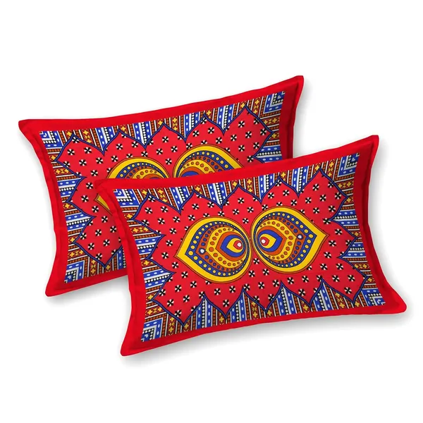 Red_Soft_Cotton_Printed_Bedsheet_With_Pillow_Covers_For_Double_Size_Bed_(100_X_90_X_17_Inch)