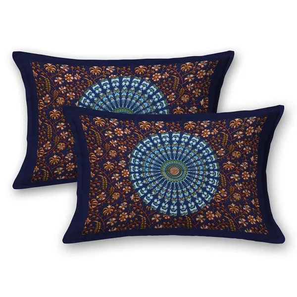Dark_Brown_Soft_Cotton_Printed_Bedsheet_With_Pillow_Covers_For_Double_Size_Bed_(100_X_90_X_17_Inch)
