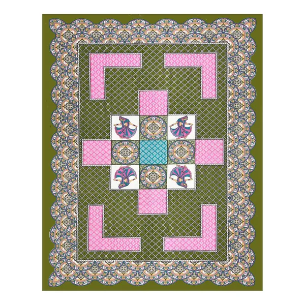 Mehandi_Soft_Cotton_Printed_Bedsheet_With_Pillow_Covers_For_Single_Size_Bed_(90_X_63_X_15_Inch)