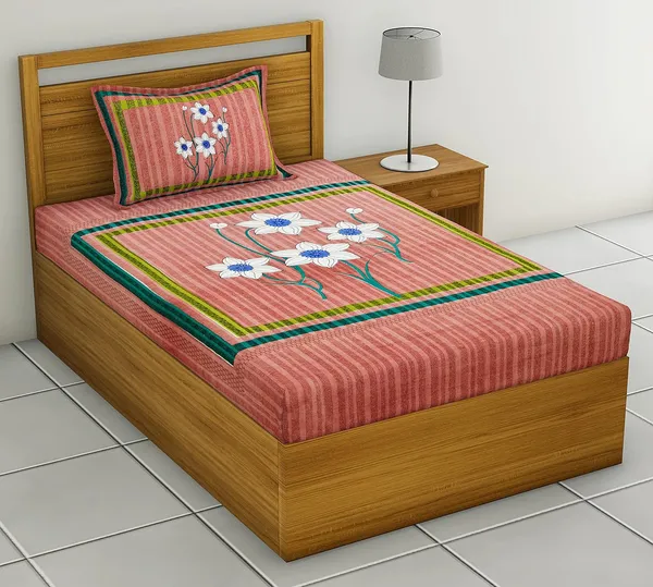 Coral_Soft_Cotton_Printed_Bedsheet_With_Pillow_Covers_For_Single_Size_Bed_(90_X_63_X_15_Inch)