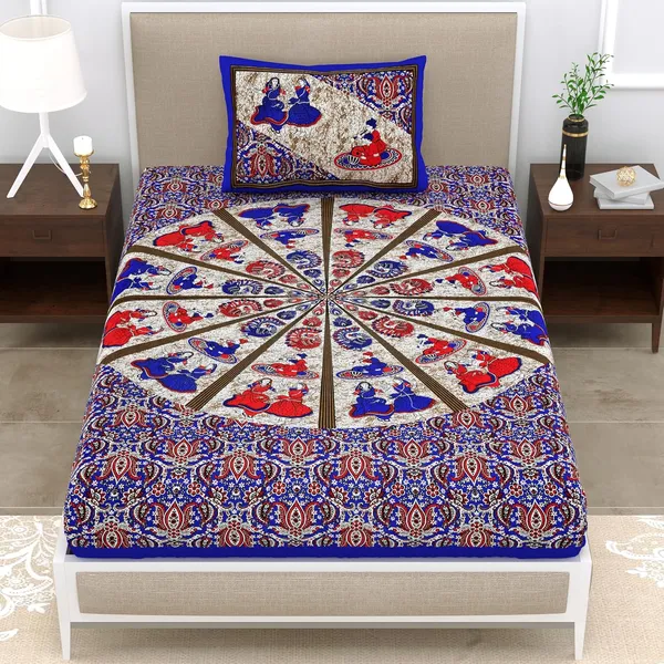 Royal_Blue_Soft_Cotton_Printed_Bedsheet_With_Pillow_Covers_For_Single_Size_Bed_(90_X_63_X_15_Inch)