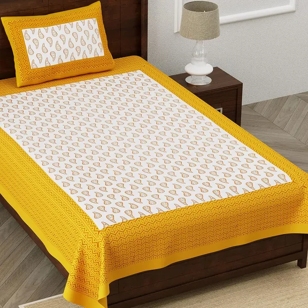 Mustard_Soft_Cotton_Printed_Bedsheet_With_Pillow_Covers_For_Single_Size_Bed_(90_X_63_X_15_Inch)
