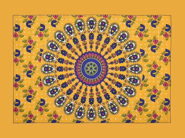 Yellow_Soft_Cotton_Printed_Bedsheet_With_Pillow_Covers_For_Double_Size_Bed_(100_X_90_X_17_Inch)