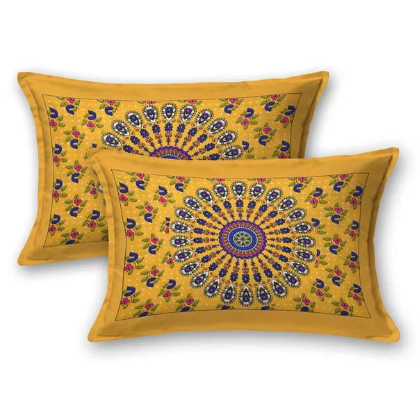 Yellow_Soft_Cotton_Printed_Bedsheet_With_Pillow_Covers_For_Double_Size_Bed_(100_X_90_X_17_Inch)