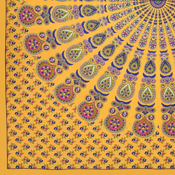Yellow_Soft_Cotton_Printed_Bedsheet_With_Pillow_Covers_For_Double_Size_Bed_(100_X_90_X_17_Inch)