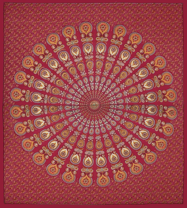 Dark_Red_Soft_Cotton_Printed_Bedsheet_With_Pillow_Covers_For_Double_Size_Bed_(100_X_90_X_17_Inch)