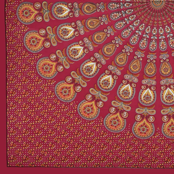 Dark_Red_Soft_Cotton_Printed_Bedsheet_With_Pillow_Covers_For_Double_Size_Bed_(100_X_90_X_17_Inch)