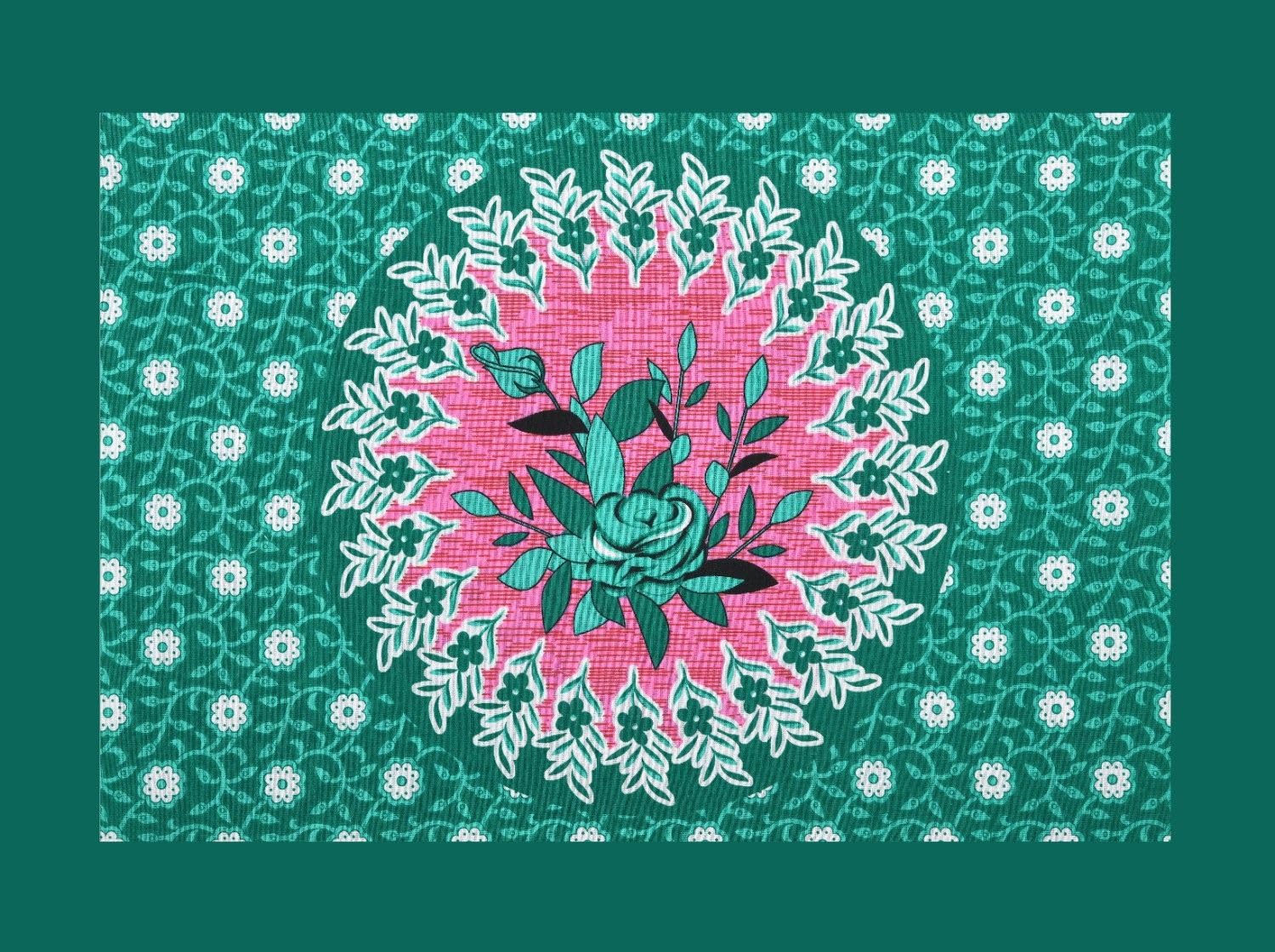 Dark_Green_Soft_Cotton_Printed_Bedsheet_With_Pillow_Covers_For_Double_Size_Bed_(100_X_90_X_17_Inch)