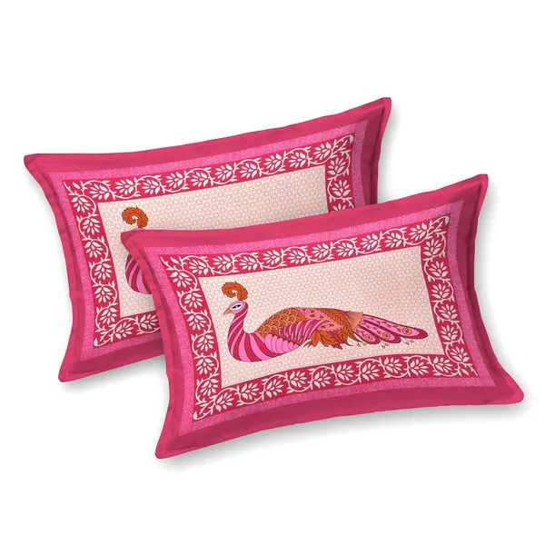 Pink_Soft_Cotton_Printed_Bedsheet_With_Pillow_Covers_For_Double_Size_Bed_(100_X_90_X_17_Inch)