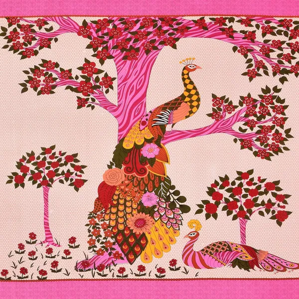 Pink_Soft_Cotton_Printed_Bedsheet_With_Pillow_Covers_For_Double_Size_Bed_(100_X_90_X_17_Inch)