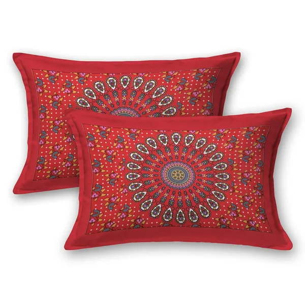 Rust_Red_Soft_Cotton_Printed_Bedsheet_With_Pillow_Covers_For_Double_Size_Bed_(100_X_90_X_17_Inch)