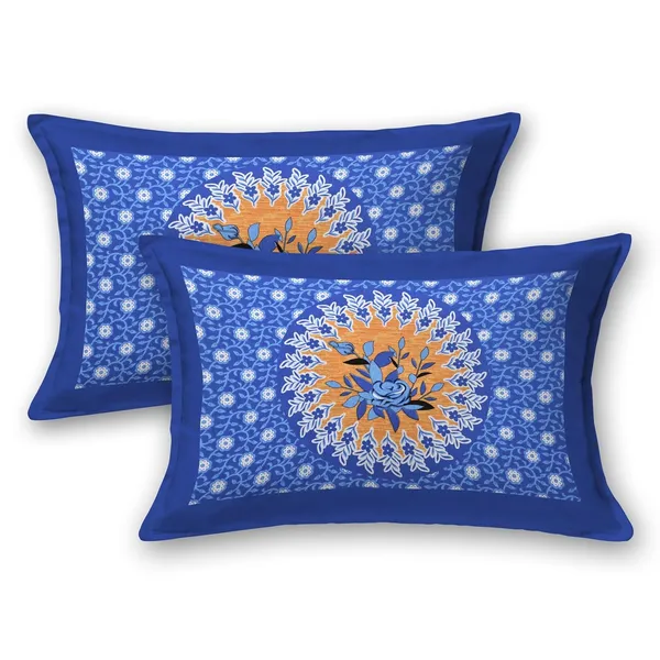 Blue_Soft_Cotton_Printed_Bedsheet_With_Pillow_Covers_For_Double_Size_Bed_(100_X_90_X_17_Inch)