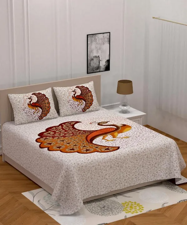 Elegant_Peacock_Print_Bedsheet_Set_with_Matching_Pillow_Covers